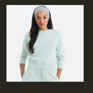 Organic Fleece Shrunken Crew Neck Sweatshirt